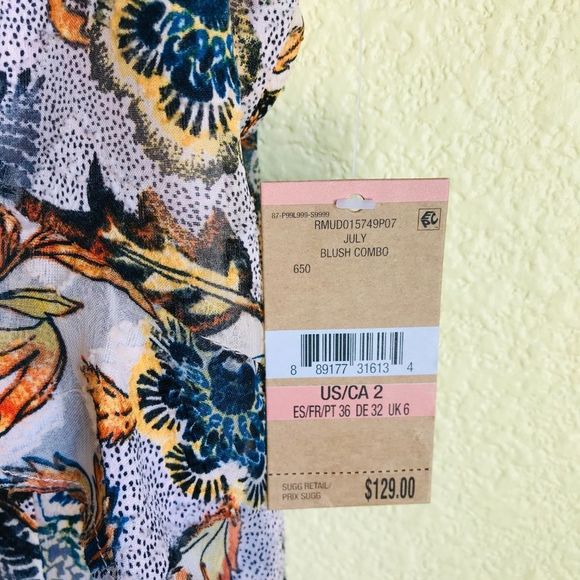 Rachel Rachel Roy Ruffle V Neck Asymmetrical Floral Maxi Dress - Picture 5 of 11